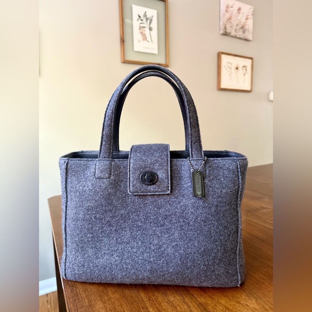 Vintage Coach Handbag German Wool Mini Turnlock Y2K 2000